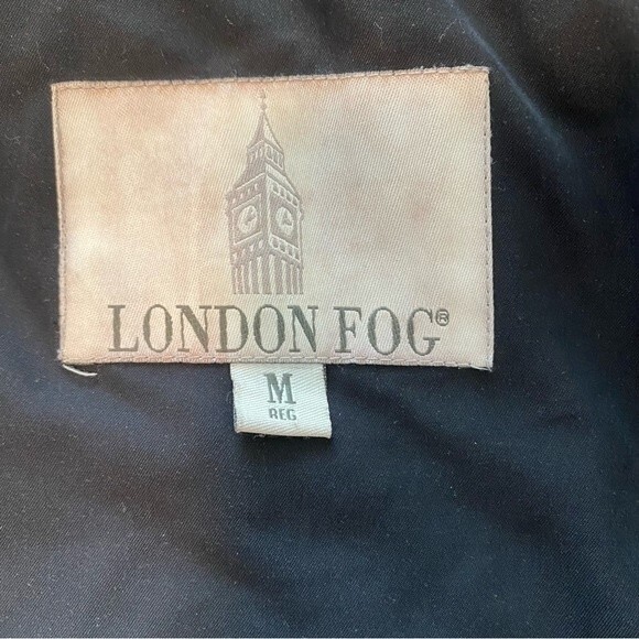 London Fog Black Parka Jacket Coat Fur Trim Removable Hood Zip Snap  M - Picture 15 of 16